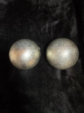 Metallic Hollow Orbs/Spheres 4" Set Of 2